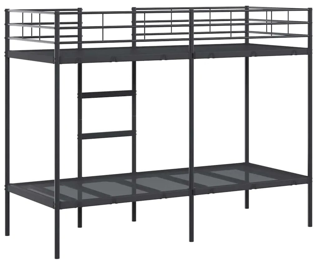 vidaXL Κουκέτα χωρίς στρώμα Μαύρο 80x200 cm Ατσάλι