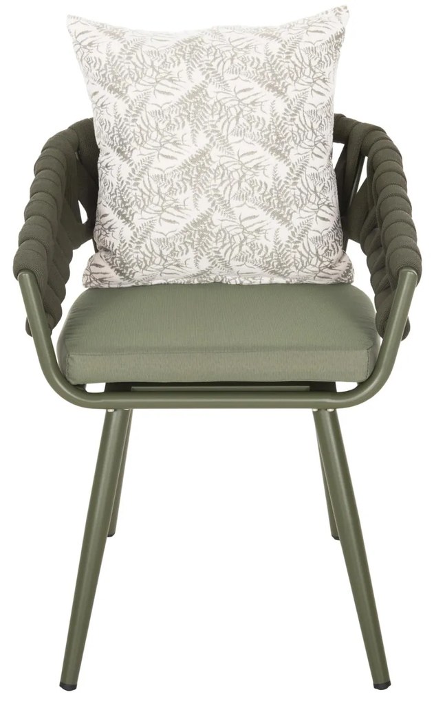 Καρέκλα - Πολυθρόνα CAMDEN C6141.09 Αλουμινίου Dark Olive με Μαξιλάρι σε Σχέδιο Print 56x60x72-87Υεκ 56x60x87 εκ.
