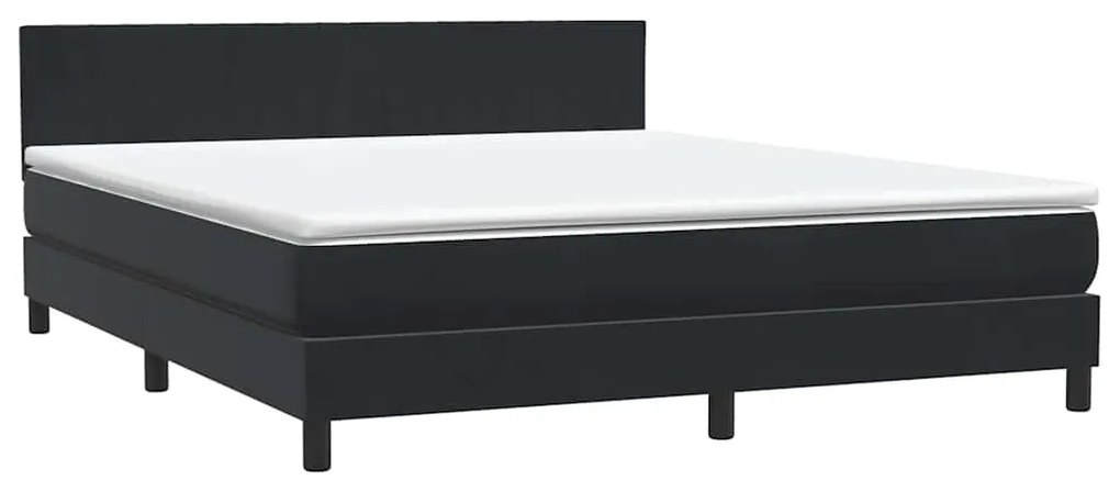 vidaXL Box Spring Κρεβάτι με στρώμα Μαύρο 180x220 cm Βελούδινο