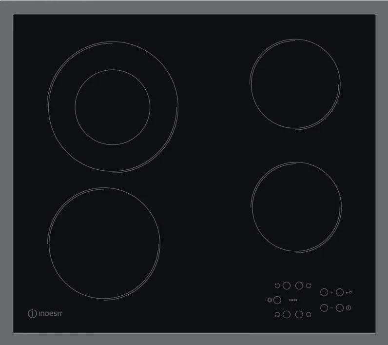 Indesit RI 261 X Κεραμική Εστία Αυτόνομη Inox με Λειτουργία Κλειδώματος 58χ51εκ.