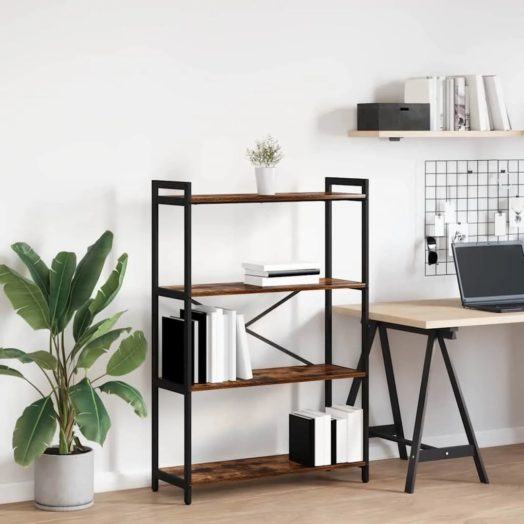 vidaXL Ράφι Βιβλίων Καπνιστό Δρύς 80 x 30 x 120 εκ Επεξεργασμένο ξύλο