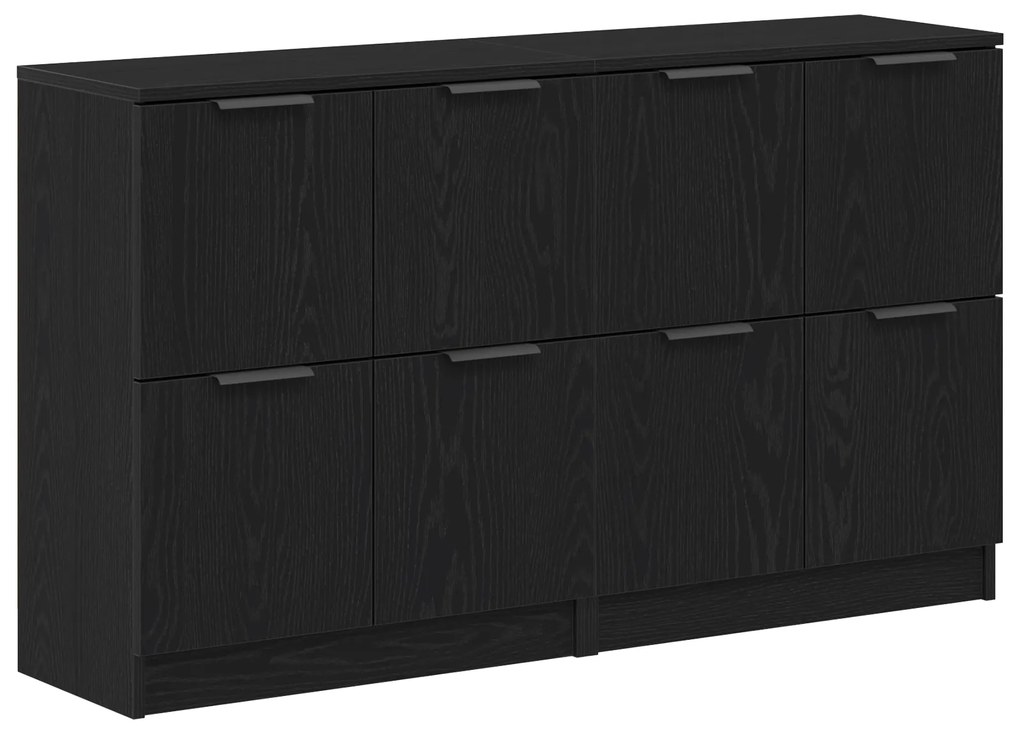 vidaXL Μπουφέδες 2 τμχ Μαύρο Δρυς 60x30x70 εκ Επεξεργασμένο Ξύλο