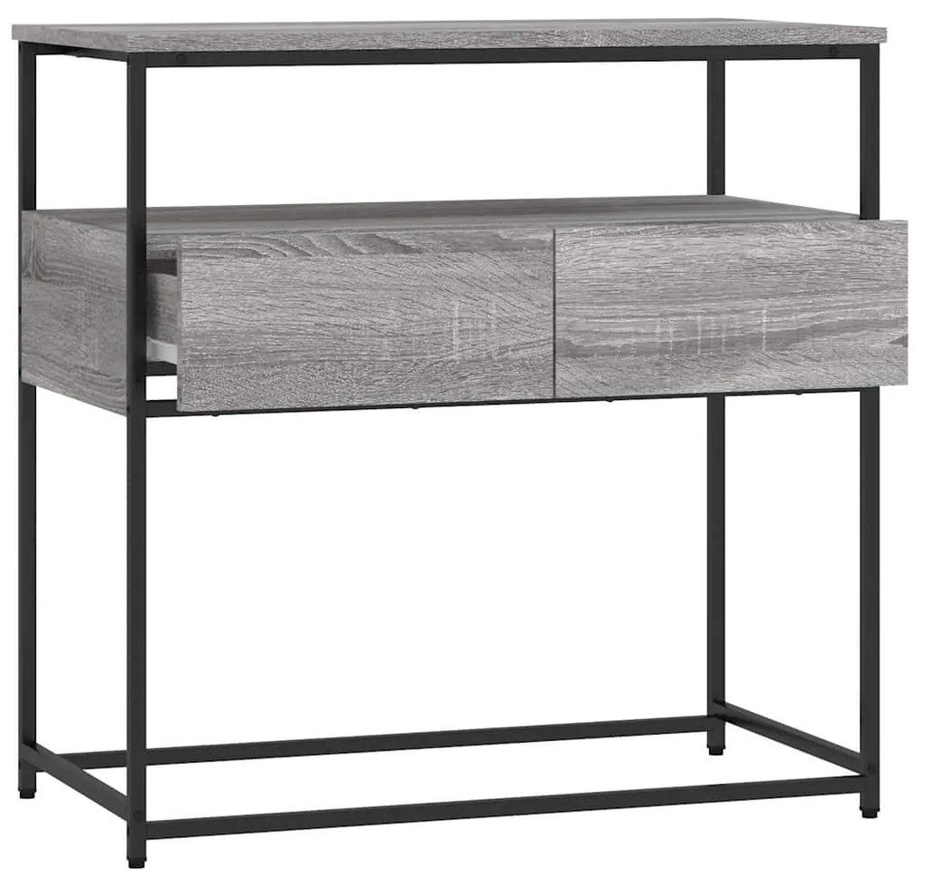 vidaXL Τραπέζι Κονσόλα Γκρι Sonoma 75x40x75 εκ. Επεξεργασμένο Ξύλο