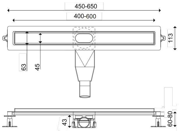 Κανάλι ντους Wirquin Flat Linear I