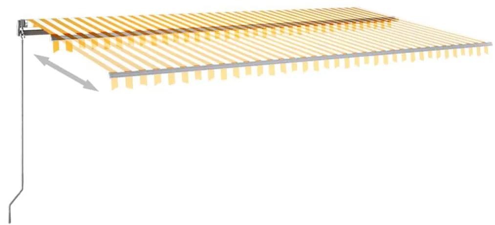vidaXL Τέντα Αυτόματη Ανεξάρτητη Κίτρινο / Λευκό 600 x 300 εκ.