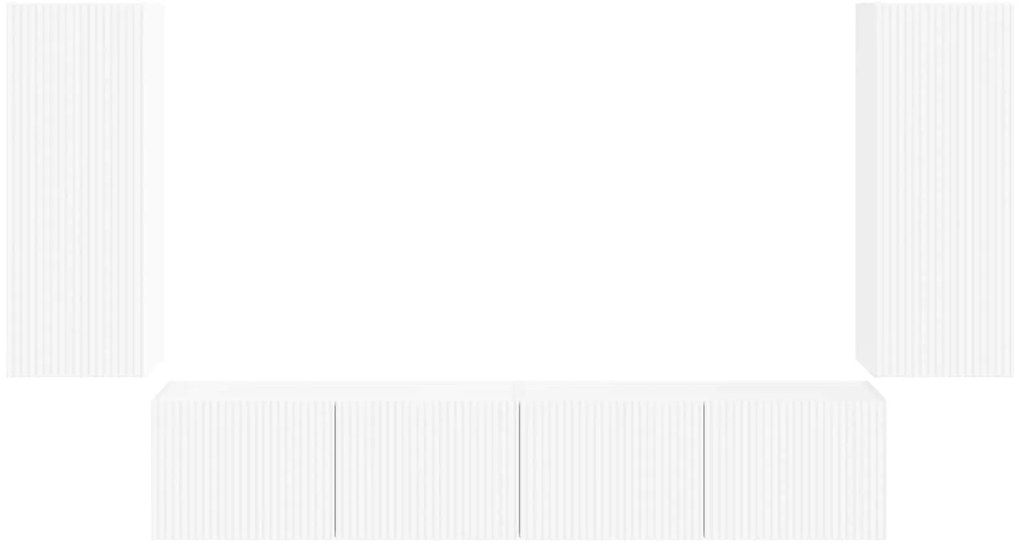 vidaXL Σετ τοίχου για τηλεόραση 4 pcs Λευκό Επεξεργασμένο ξύλο