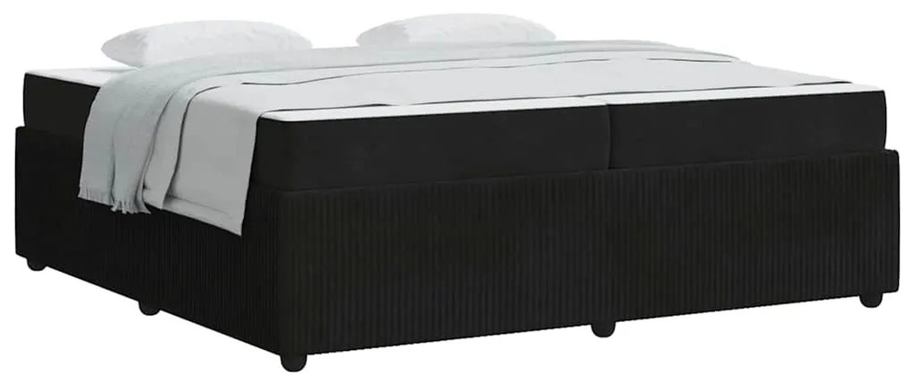 vidaXL Σκελετός κρεβατιού με στρώμα Μαύρο 200 x 200 cm Βελούδο