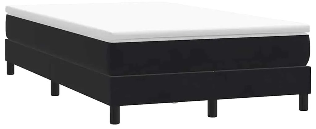 vidaXL Κρεβάτι Boxspring με Στρώμα Μαύρο 1120x210 εκ. Βελούδινο