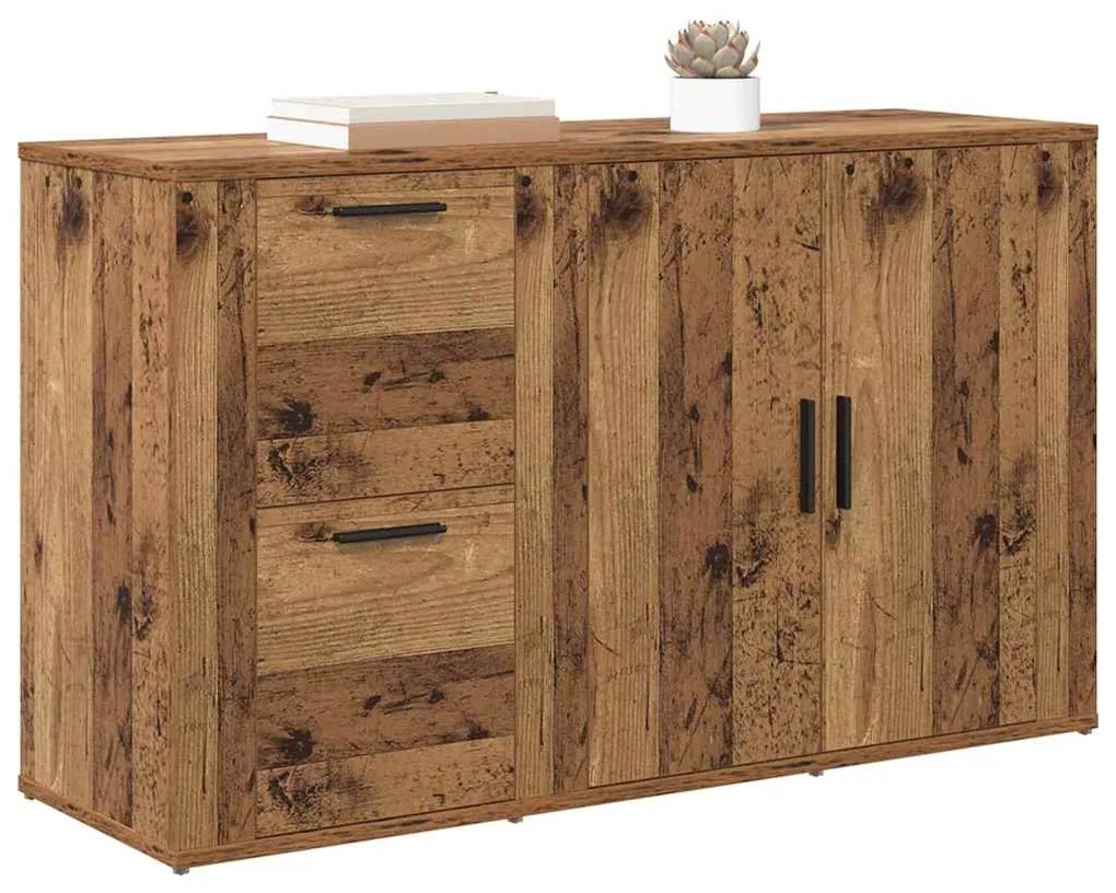 vidaXL με συρτάρι Παλαιό ξύλο 100 x 33 x 59.5 εκ Επεξεργασμένο ξύλο