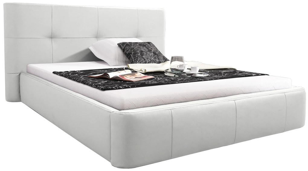 Επενδυμένο κρεβάτι Elent-200 x 200 -Λευκό