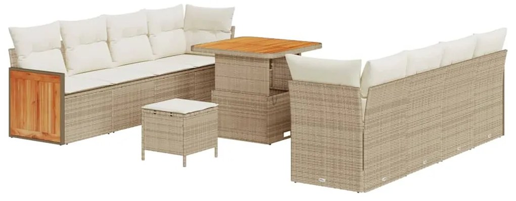 vidaXL Σετ Καναπέ Κήπου 11 pcs μπεζ και κρεμ 80 x 80 x 71 cm