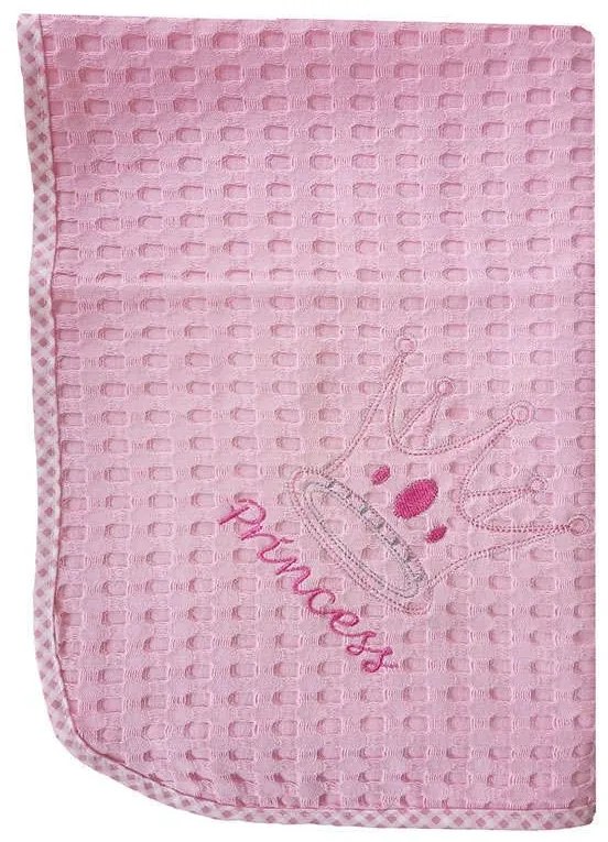 Κουβέρτα Πικέ Βρεφική Princess 35 Ροζ DimCol Αγκαλιάς 80x110cm 100% Cotton