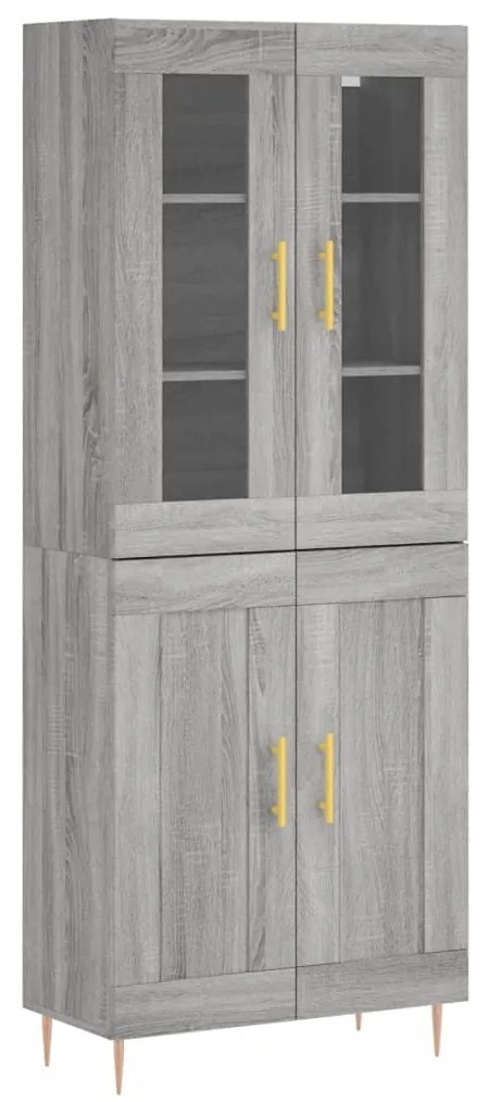 vidaXL Ντουλάπι Γκρι Sonoma 69,5 x 34 x 180 εκ. Επεξεργασμένο Ξύλο