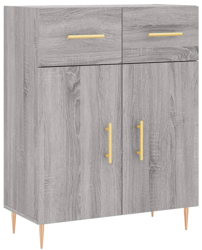 vidaXL Ντουλάπι Γκρι Sonoma 69,5 x 34 x 180 εκ. Επεξεργασμένο Ξύλο