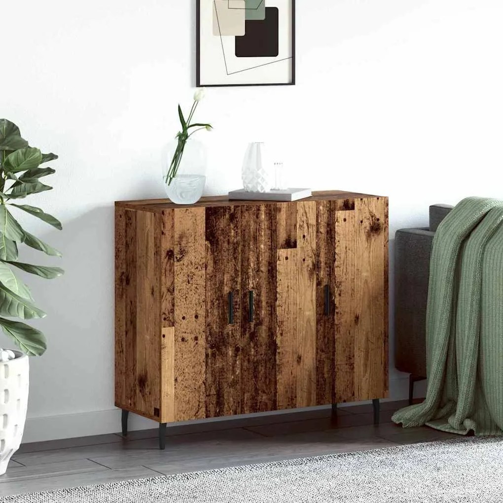 vidaXL Πλαϊνό γραφείο Καφέ 90 x 34 x 80 εκ. Επεξεργασμένο ξύλο
