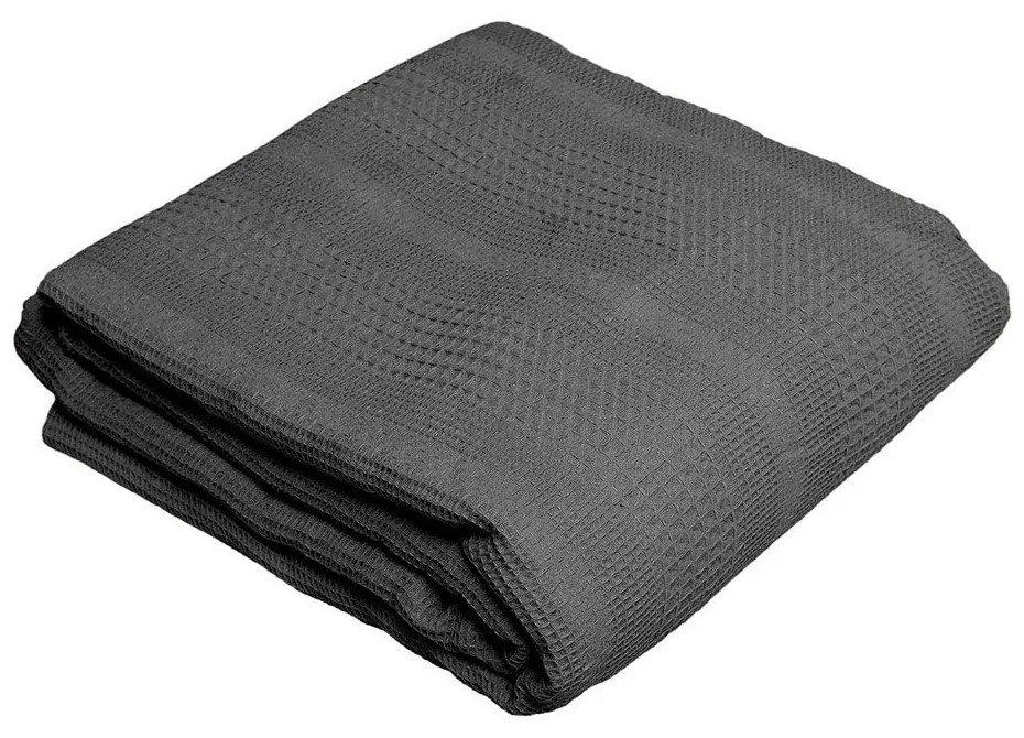 Κουβέρτα Πικέ Αλέξα Anthracite Viopros Μονό 160x240cm 100% Cotton