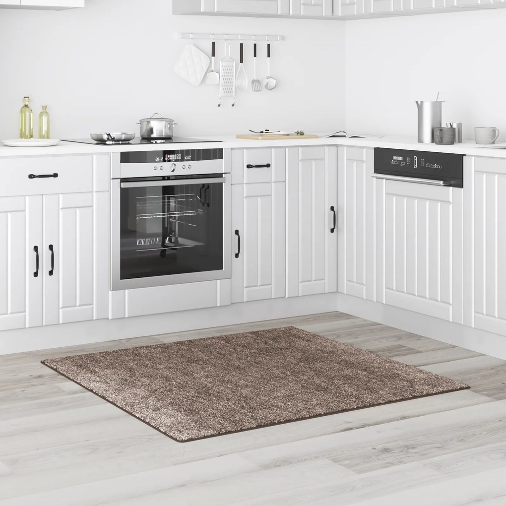 vidaXL Χαλιά Σαγκί Υψηλής Πυκνότητας Καφέ 120x120 εκ. PP
