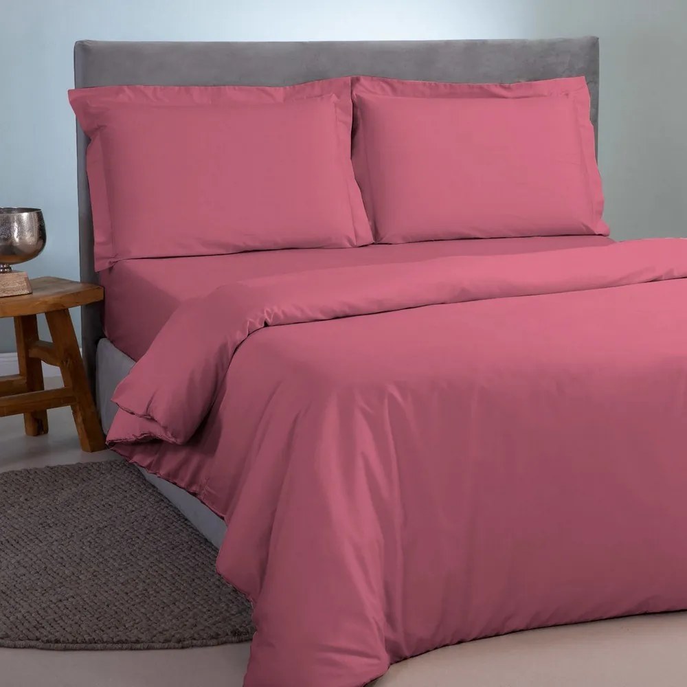 Παπλωματοθήκη Satin Plain Fuchsia Aslanis Home Υπέρδιπλo 220x240cm 100% Βαμβακοσατέν