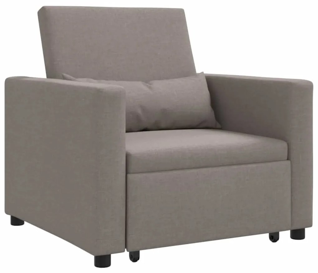 vidaXL Μονός καναπές-κρεβάτι Taupe 90 x 165 x 87 εκ. ύφασμα