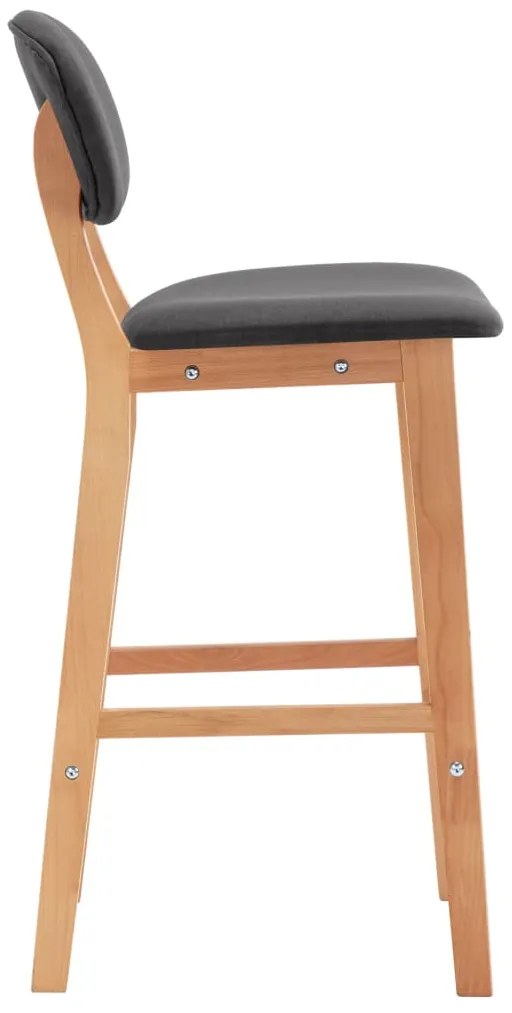 vidaXL Σκαμπό Μπαρ 2 τεμ. Σκούρο Γκρι Υφασμάτινα