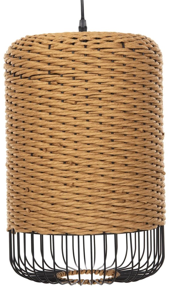 Φωτιστικό Οροφής C4340 Paper Rope Μπέζ - Μέταλλο Μαύρο Φ26x120Υεκ. 26x26x120 εκ.