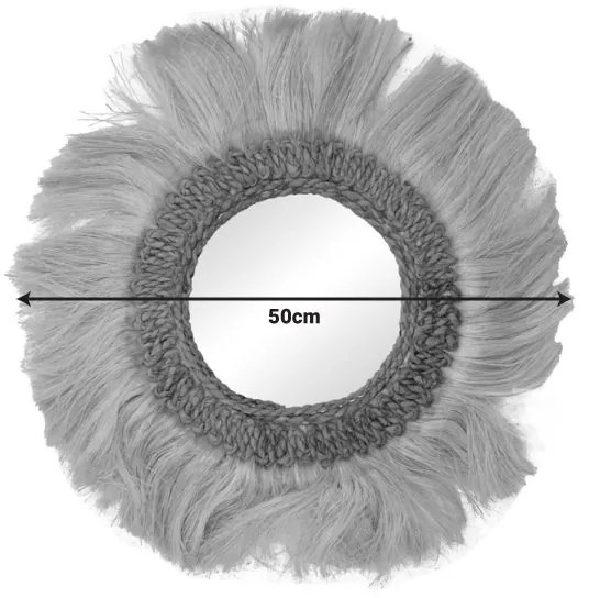 Καθρέπτης Fraklone Inart abaca σε φυσικό χρώμα Φ50x4εκ
