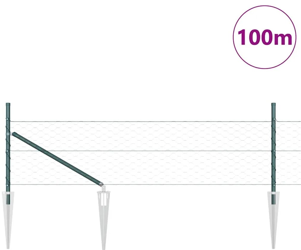 vidaXL Στύλος Περιφράξεων Πράσινο 100 x 0,4 μ (50 χιλ πλέγμα)