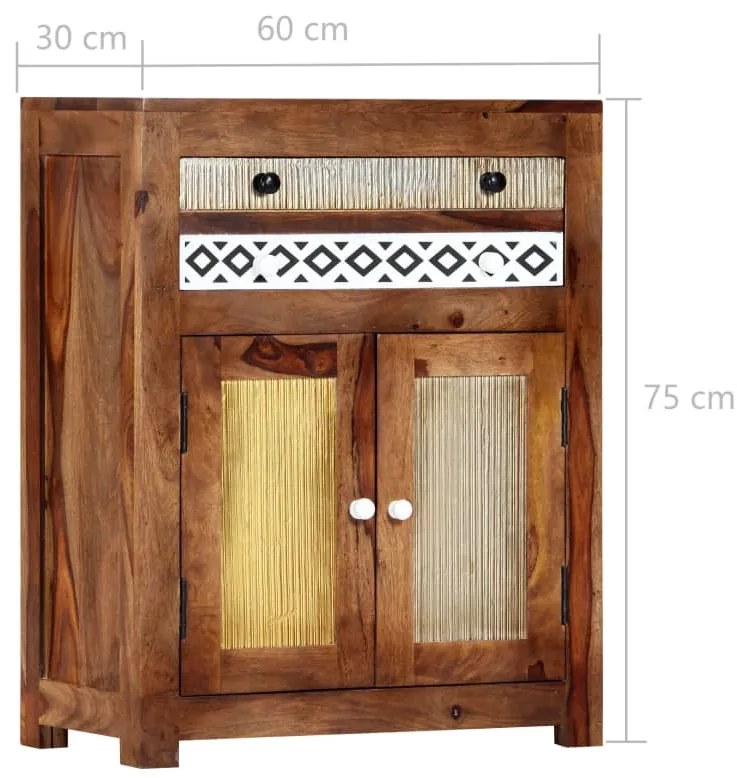 vidaXL Ντουλάπι 60 x 30 x 75 εκ. από Μασίφ Ξύλο Ακακίας