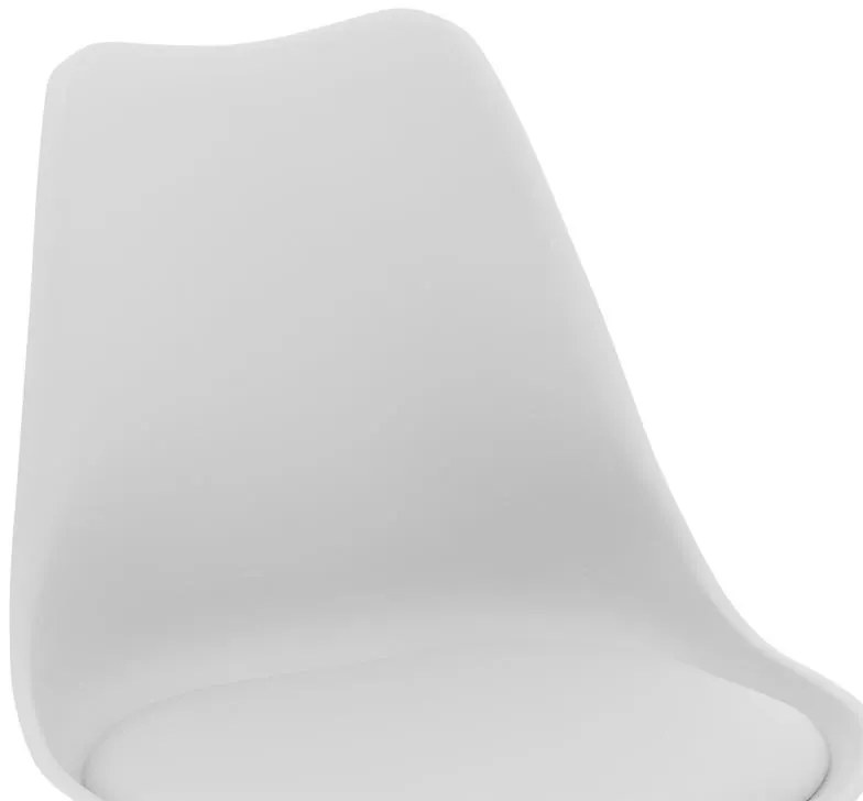 Καρέκλα Gaston PP-PU λευκό-πόδι ξύλο λευκό 43x51x75εκ. 43x51x75 εκ.