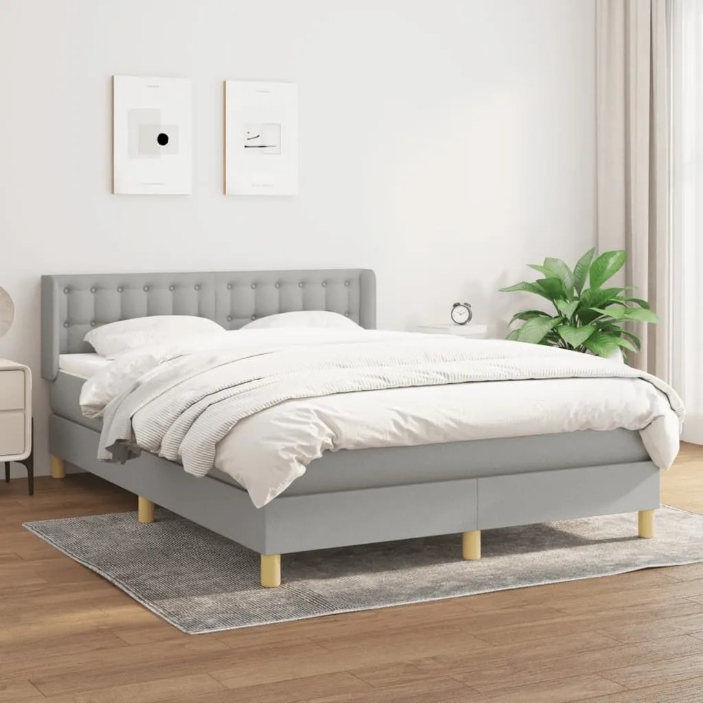 ΚΡΕΒΑΤΙ BOXSPRING ΜΕ ΣΤΡΩΜΑ ΑΝΟΙΧΤΟ ΓΚΡΙ 140X200 ΕΚ. ΥΦΑΣΜΑΤΙΝΟ 3130593