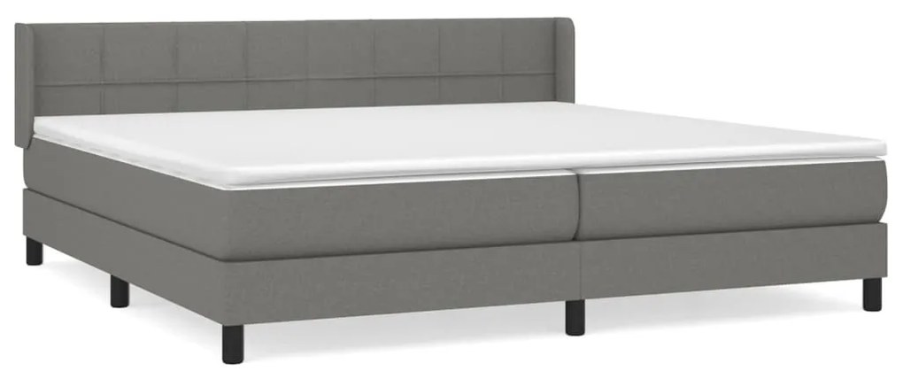 ΚΡΕΒΑΤΙ BOXSPRING ΜΕ ΣΤΡΩΜΑ ΣΚΟΥΡΟ ΓΚΡΙ 200X200 ΕΚ. ΥΦΑΣΜΑΤΙΝΟ 3129738