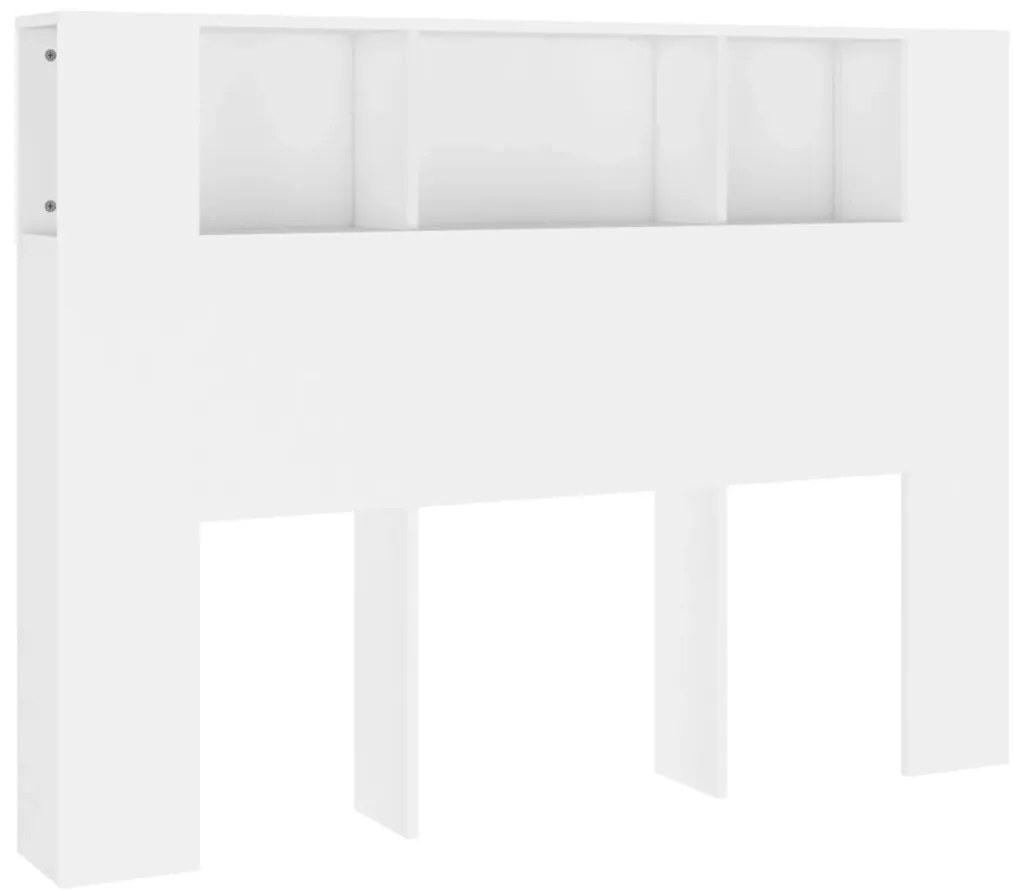 vidaXL Κεφαλάρι Με Αποθηκευτικό Χώρο Λευκό 140 x 18,5 x 104,5 εκ.