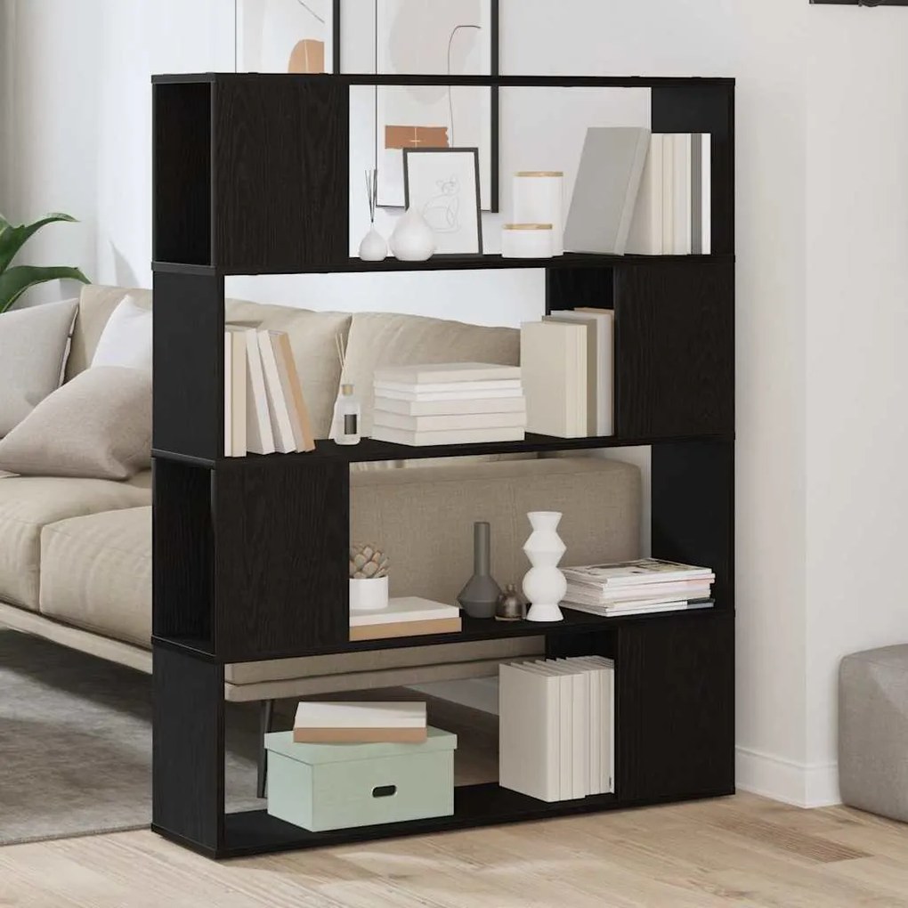 vidaXL Κέντρο ψυχαγωγίας Μαύρο 100 x 24 x 124 cm Επεξεργασμένο ξύλο