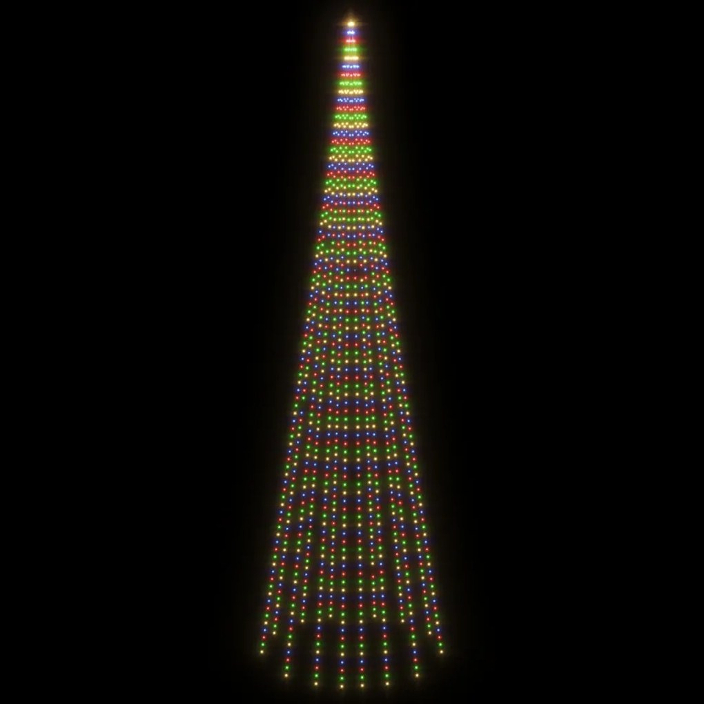 vidaXL Χριστουγεν. Δέντρο για Ιστό Σημαίας 1134 LED Πολύχρωμο 800 εκ.