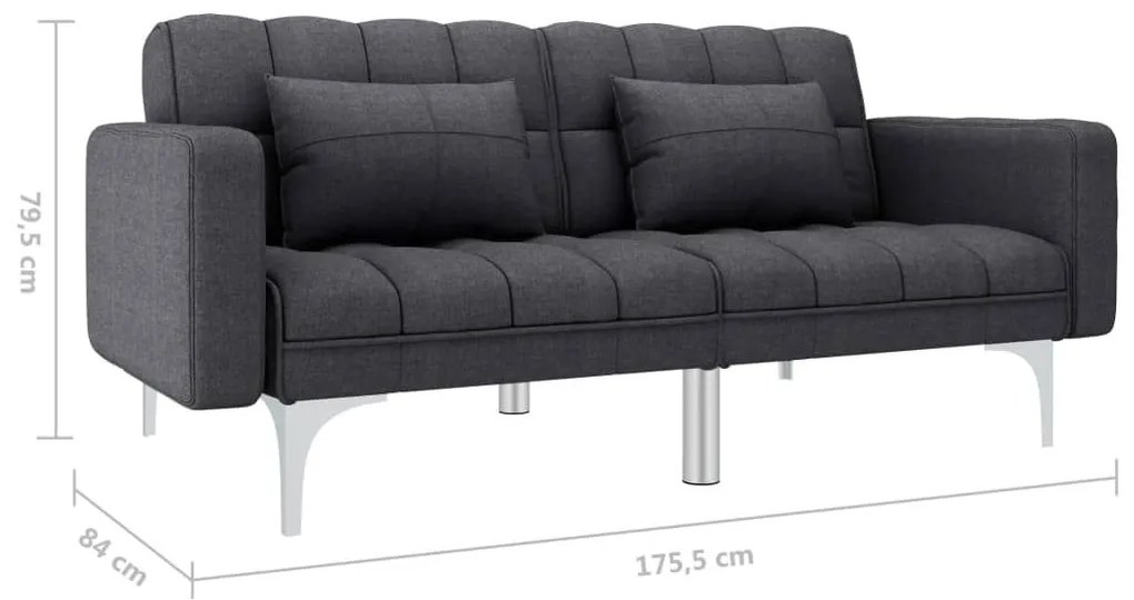 Καναπές Κρεβάτι Σκούρο Γκρι Υφασμάτινος - Γκρι
