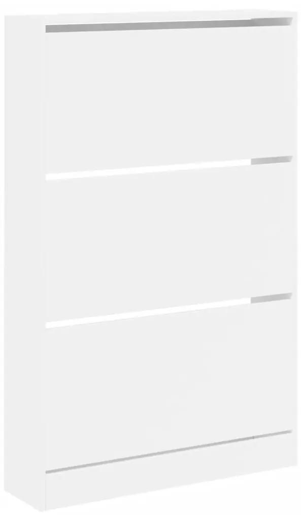 Παπουτσοθήκη Λευκή 80x21x125,5 εκ. από Επεξεργασμένο Ξύλο - Λευκό