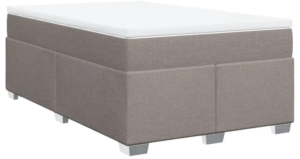vidaXL Κρεβάτι Boxspring με Στρώμα Taupe 120x200 εκ. Υφασμάτινο