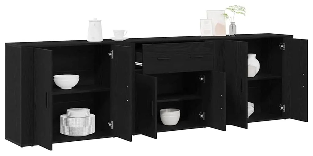 vidaXL Μπουφέ Μαύρη Οξυά 240 x 33 x 70 εκ. Επεξεργασμένο ξύλο