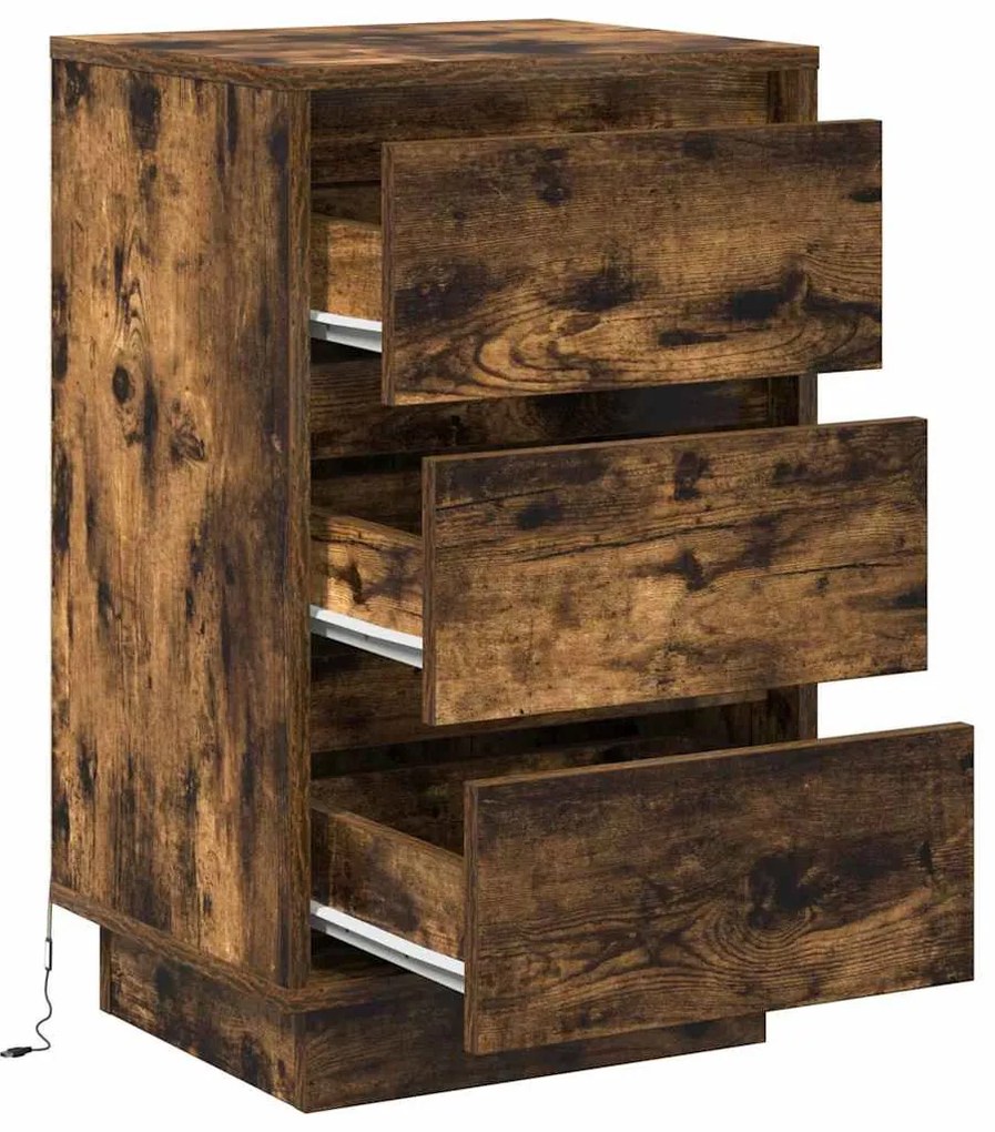 vidaXL Κομοδίνο με Καπνιστή δρυς 39 x 34.5 x 65 εκ. Επεξεργασμένο ξύλο