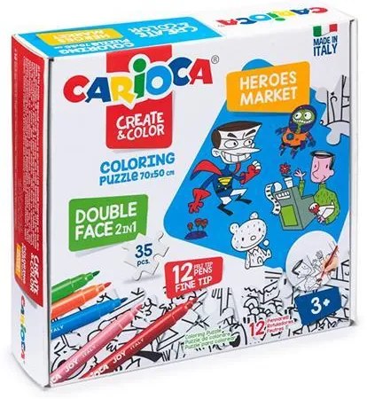 Carioca Puzzle 2σε1 χρωματίζω &quot;Heros - Market&quot; 35 τεμ. 70x35εκ.  τμχ.