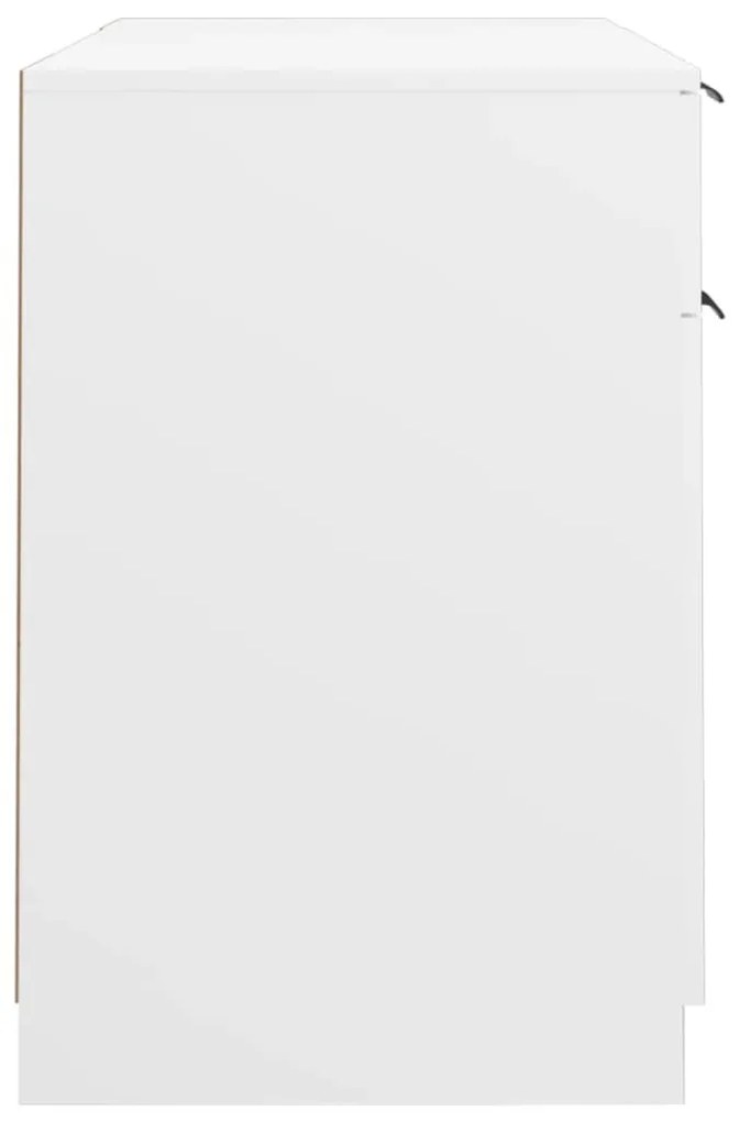 Γραφείο με Βοηθητικό Ντουλάπι Λευκό Επεξεργασμένο Ξύλο - Λευκό