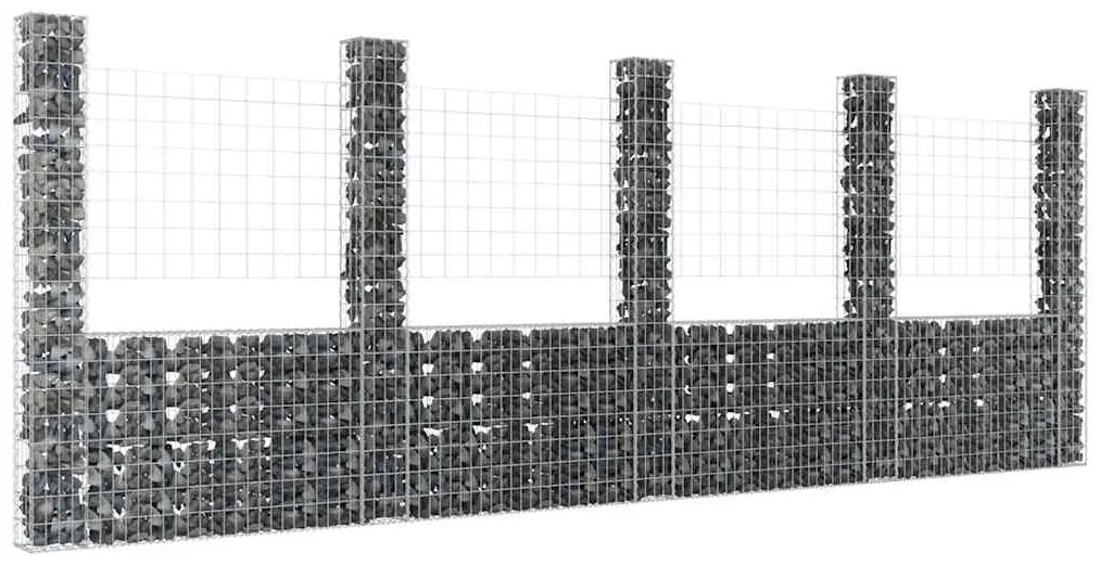 Συρματοκιβώτιο σε U Σχήμα με 5 Στύλους 500x20x200 εκ Σιδερένιο