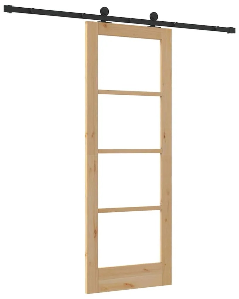 vidaXL Συρόμενη Πόρτα ORKDAL Καφέ 73.5 x 198.5 εκ. Ξύλο και μέταλλο