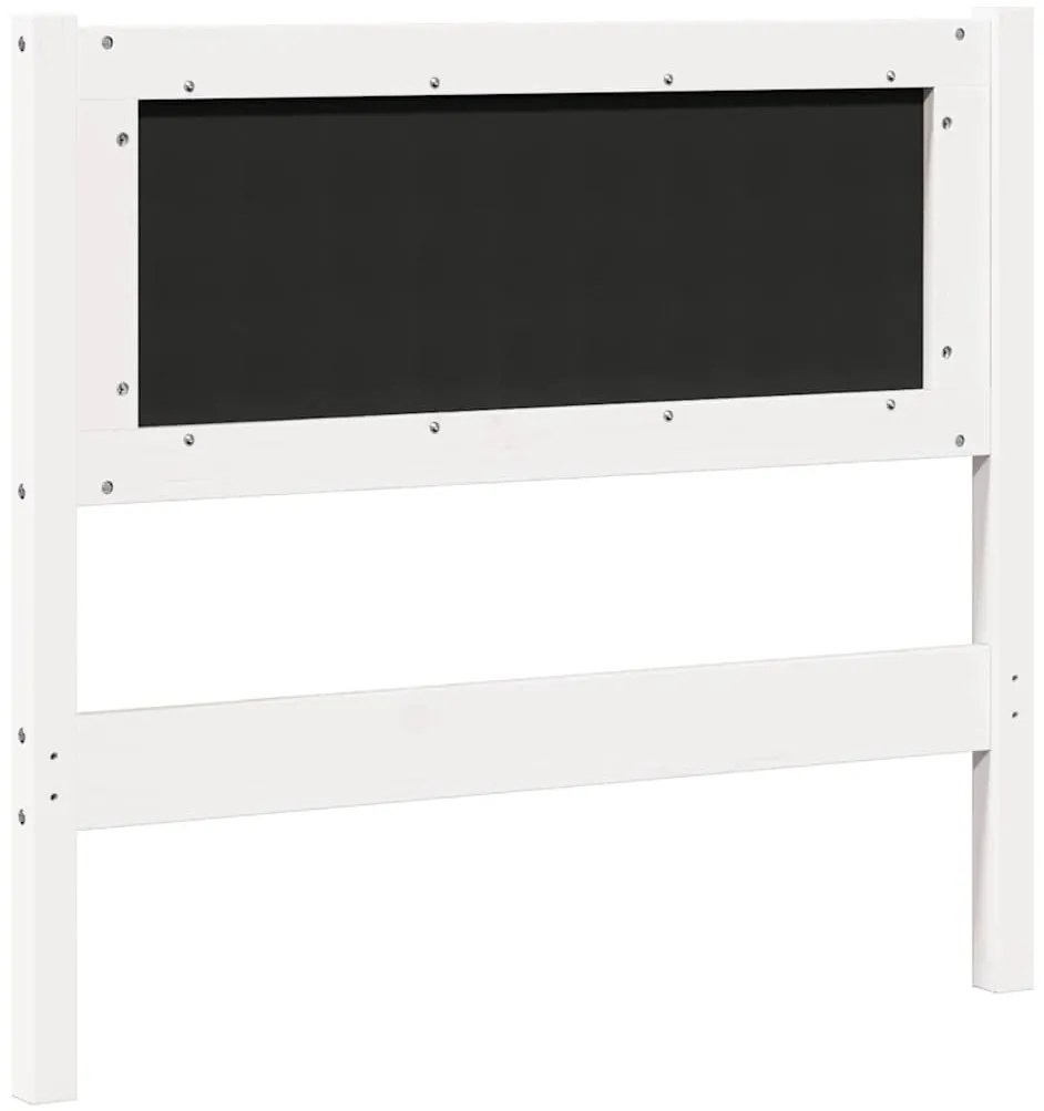 vidaXL Κεφαλάρι Άλλο Λευκό 100 cm Μασίφ ξύλο πεύκου