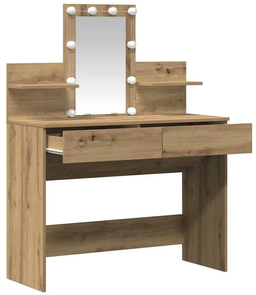 vidaXL Κομοδίνο artisan δρυς 100 x 40 x 130 εκ Επεξεργασμένο ξύλο