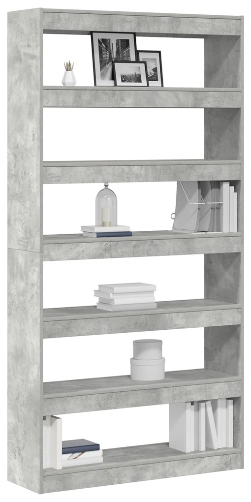 vidaXL Βιβλιοθήκη Γκρι Επεξεργασμένο ξύλο 100 x 30 x 198 εκ. Βιβλιοθήκη