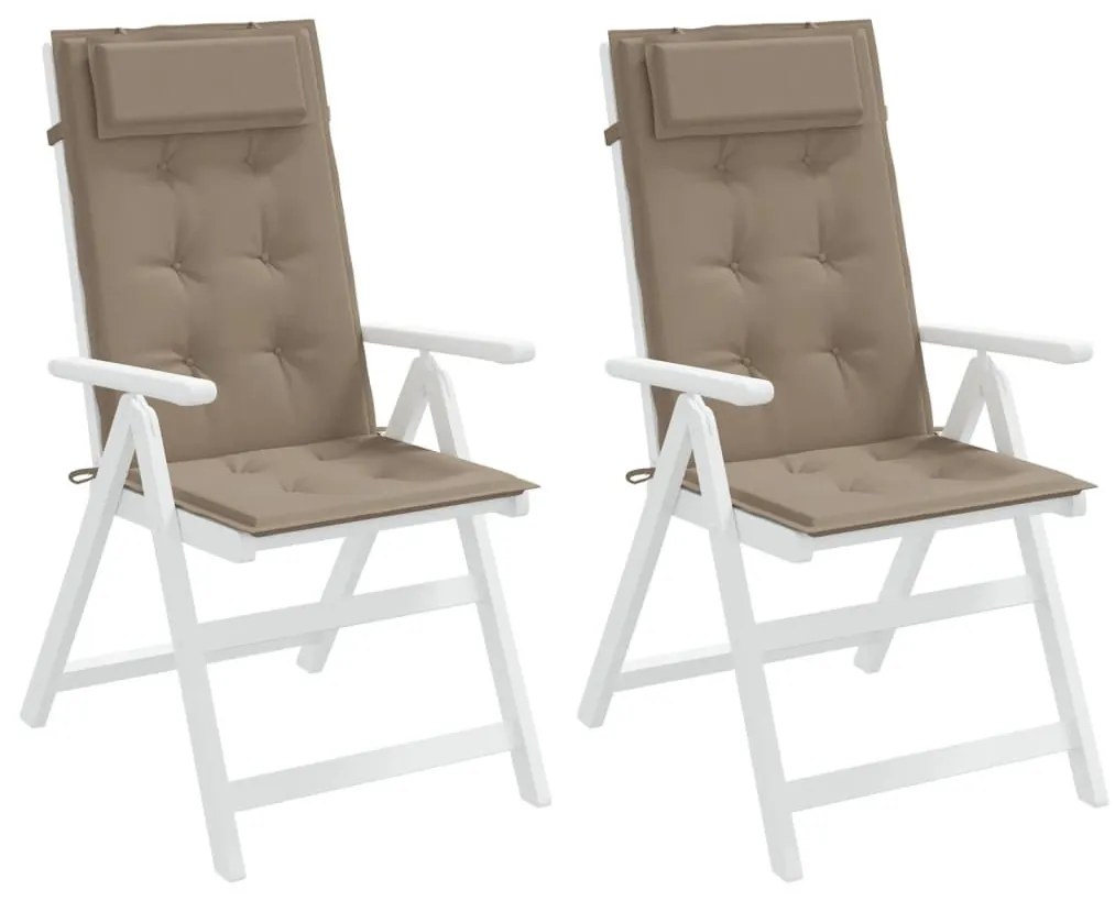 Μαξιλάρια Καρέκλας με Πλάτη 2 τεμ. Taupe από Ύφασμα Oxford - Μπεζ-Γκρι