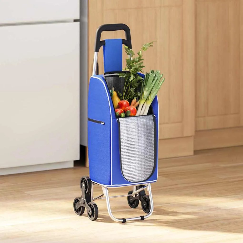 vidaXL Καρότσι Αγορών Μπλε 39.5 x 33 x 93 εκ Ύφασμα Oxford