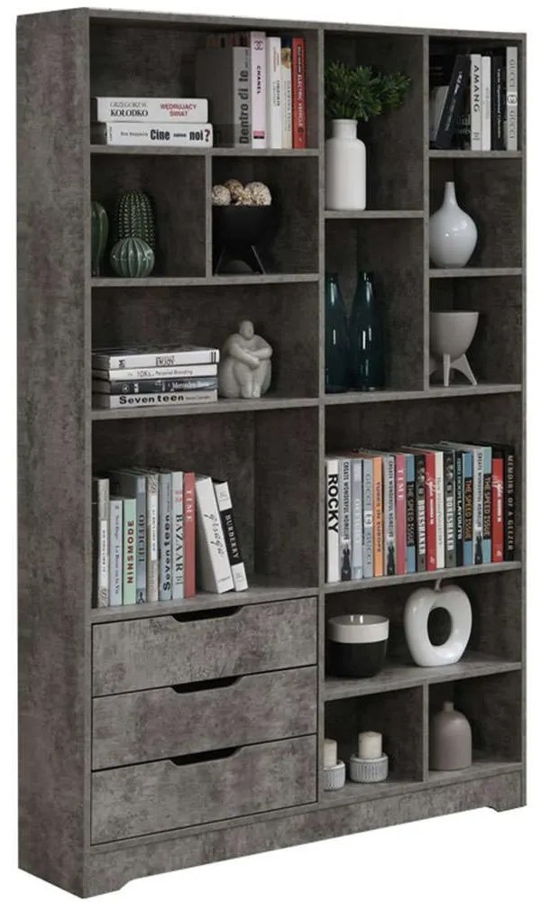 Βιβλιοθήκη Lucinda 049-000092 120x29,8x180,5cm Grey Oak