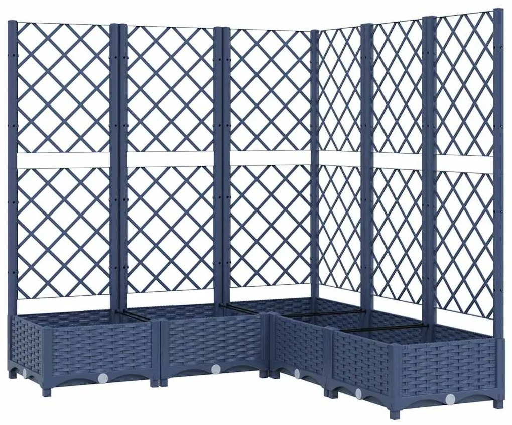 vidaXL Ζαρντινιέρα Κήπου με Καφασωτό Μπλε Γκρι 120x120x121,5 εκ. από PP